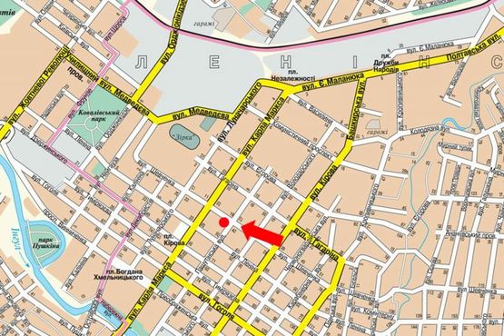 Схема рекламной плоскости по адресу Шевченко ул., 40