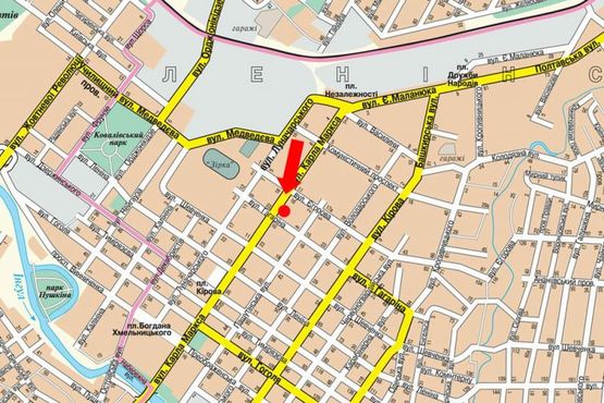 Схема рекламной плоскости по адресу Б. Перспективная ул. (бывш. Маркса ул.) / Гагарина ул., возле "Райффайзен Банк Аваль"