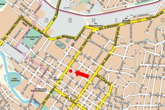 Схема рекламной плоскости по адресу Шевченко ул., 36