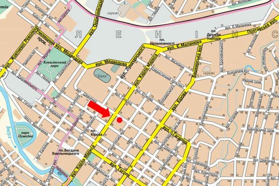 Схема рекламной плоскости по адресу Шевченко ул., 36