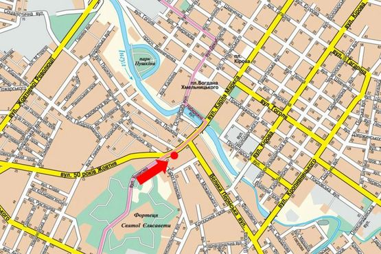 Схема рекламной плоскости по адресу Соборная ул. (бывш. 50-летия Октября ул.), 80, напротив