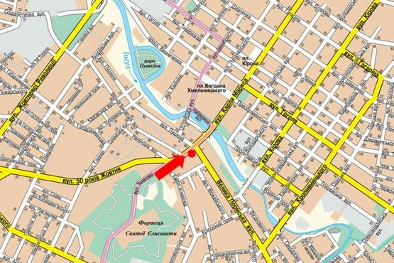 Схема рекламной плоскости по адресу Соборная ул. (бывш. 50-летия Октября ул.), 74, напротив PIN банка