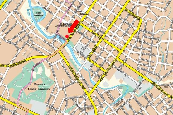 Схема рекламної площини за адресою Б. Перспективная ул. (бывш. Маркса ул.), 60, возле магазина "Фуджи-експресс"