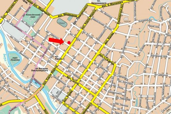 Схема рекламной плоскости по адресу Шевченко ул. / Б. Перспективная ул. (бывш. Маркса ул.), 32/11, возле супермаркета "Фокстрот"