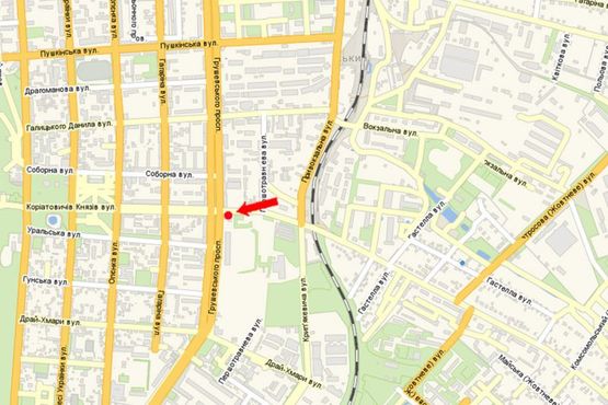 Схема рекламной плоскости по адресу Корятовичей Кн. ул., возле салона "Кодак", остановки