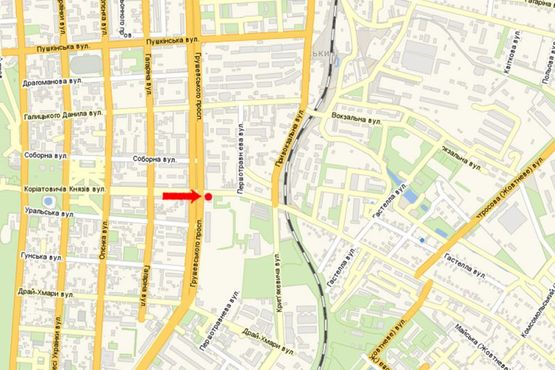 Схема рекламної площини за адресою Корятовичей Кн. ул., возле салона "Кодак", остановки