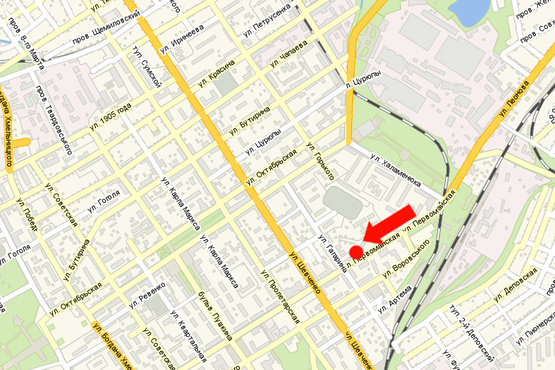 Схема рекламной плоскости по адресу Первомайская ул., 49/10 / ул. Гагарина, магазин кухонь "Рода"
