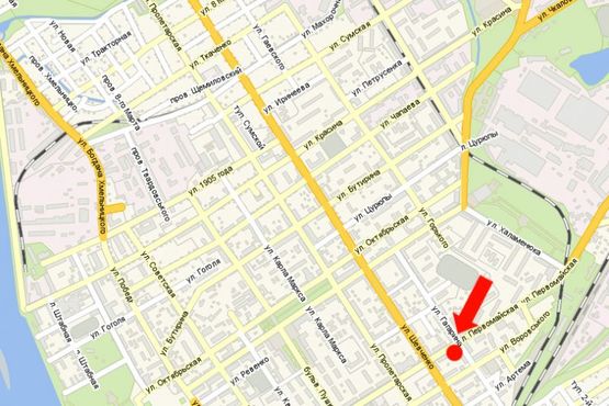 Схема рекламной плоскости по адресу Первомайская ул., 32 / ул. Гагарина, возле банка "ВТБ"