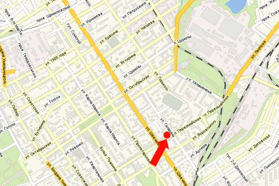 Схема рекламной плоскости по адресу Первомайская ул., 47/17 / ул. Гагарина