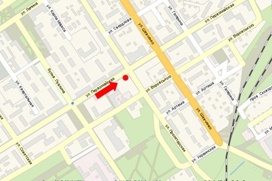 Схема рекламной плоскости по адресу Первомайская ул. / ул. Пролетарская, возле супермаркетов "АТБ", "Технополис"