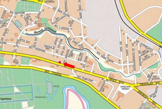 Схема рекламної площини за адресою Воли пр., 35, возле Банка инвестиций и сбережений, в центр