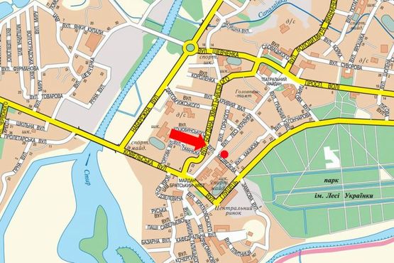 Схема рекламной плоскости по адресу Левчановской ул. (бывш. Медведева ул.), возле здания суда