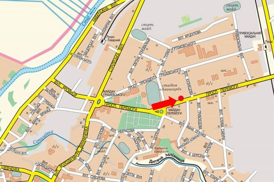 Схема рекламной плоскости по адресу Победы пр., 12, возле Укргазбанка