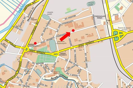 Схема рекламной плоскости по адресу Грушевского пр., 17, к ж/д вокзалу