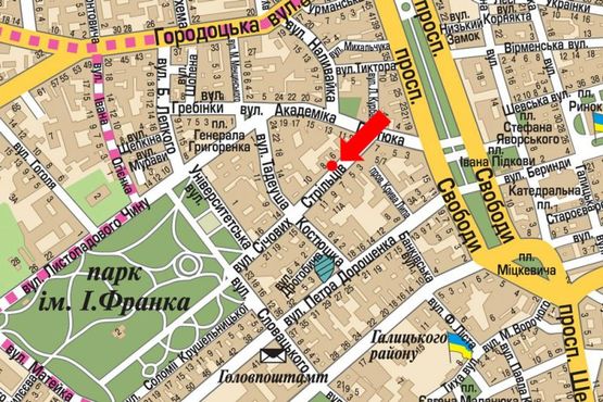 Схема рекламной плоскости по адресу Сечевых Стрельцов ул., 8