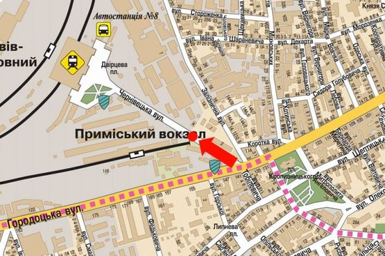 Схема рекламной плоскости по адресу Черновицкая ул., разделитель, в сторону ж/д вокзала