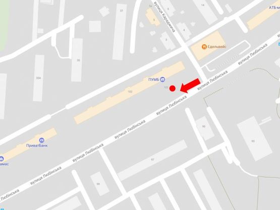 Схема рекламной плоскости по адресу Любинская ул., 102, ост. ул. Караджича