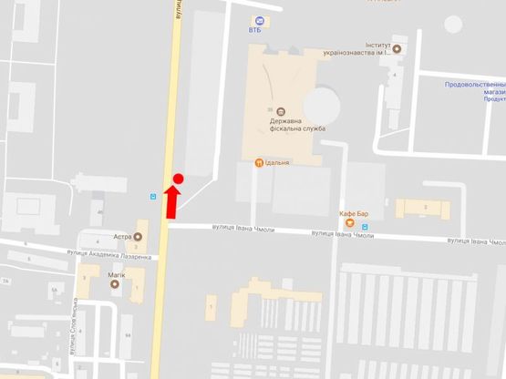 Схема рекламной плоскости по адресу Стрийская ул., 35, ост. Налоговая