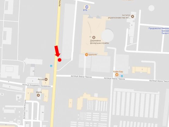 Схема рекламной плоскости по адресу Стрийская ул., 35, ост. Налоговая