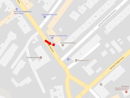 Схема рекламної площини за адресою Зеленая ул., 77 - ул. Львовводоканал