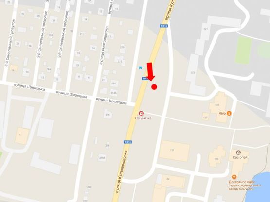 Схема рекламної площини за адресою Кульпарковская ул., 123, ост. ул. Щирецкая