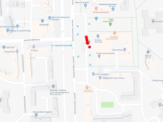 Схема рекламной плоскости по адресу Красной Калины пр., 109, ост. "пр.Красной Калины", из центра