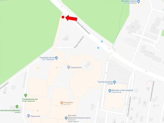 Схема рекламной плоскости по адресу Виговского ул. / ул. Скниловская, ост. "рынок "Южный", в сторону ул. Городоцкой