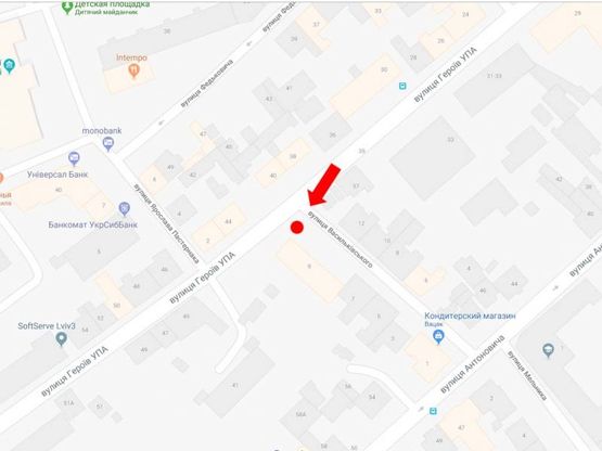 Схема рекламной плоскости по адресу Героев УПА ул. / Васильковского ул., светофор, из центра