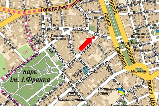 Схема рекламной плоскости по адресу Сечевых Стрельцов ул. / Гнатюка ул., ТЦ "Элит"