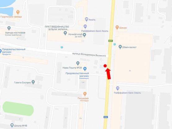 Схема рекламной плоскости по адресу Стрыйская ул., 104 / ул. Великого В., (остановка "Автобусный завод"), в центр