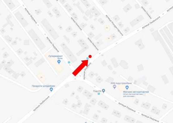 Схема рекламной плоскости по адресу Любинская ул., 60 - ул. Каневская, остановка, в центр