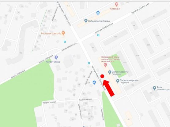 Схема рекламной плоскости по адресу Выговского ул., 41 - ул. Любинская, ост. "ул. Любинская- ул. Виговского", в сторону ул. Любинской