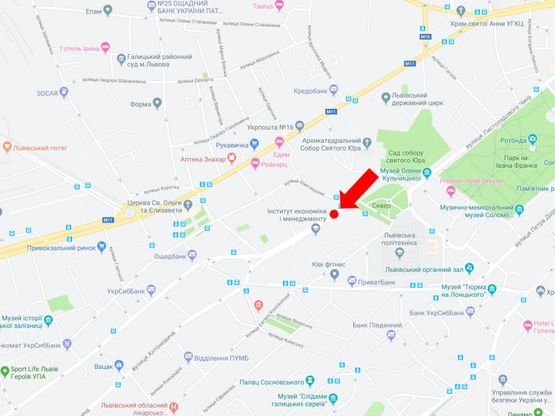 Схема рекламной плоскости по адресу Митрополита Андрея ул., 6, разделитель, район Политеха, в сторону Бандеры ул.