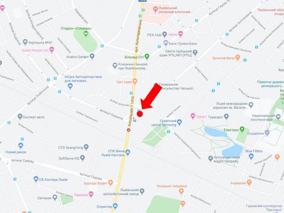 Схема рекламной плоскости по адресу Антоновича ул. - ул. Кульпарковская 73 (ост. "Антоновича"), в сторону ул. Кульпарковской