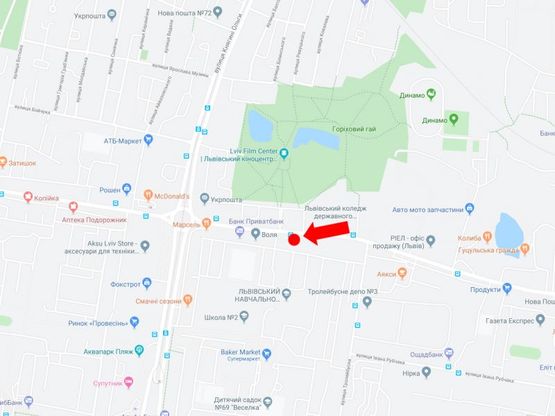 Схема рекламной плоскости по адресу Владимира Великого ул. 35 ("ост. "Владимира Великого"), в сторону ул. Княгини Ольги