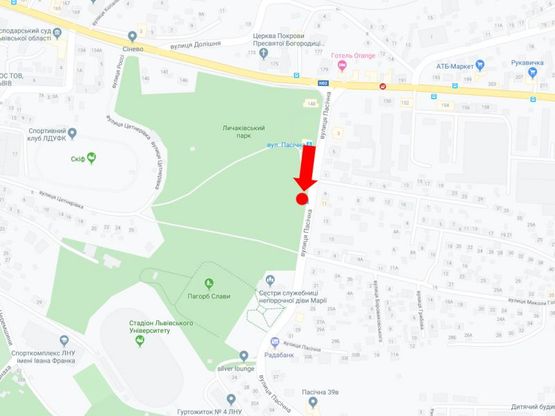 Схема рекламної площини за адресою Пасечная ул., 11, напротив (ост. "Пасечная"), в сторону ул. Зелёной