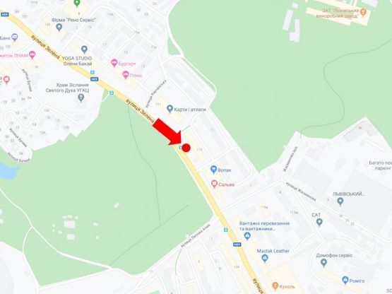 Схема рекламной плоскости по адресу Зелёная ул., 113 (ост."Липовая Аллея"), из центра