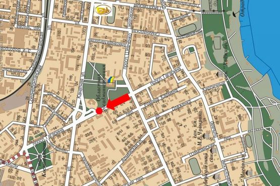 Схема рекламної площини за адресою Гагарина пр. / Шевченко пр., разделитель, №2, к Сегедской ул.