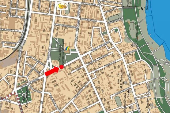 Схема рекламной плоскости по адресу Гагарина пр. / Шевченко пр., разделитель, №2, от Сегедской ул.