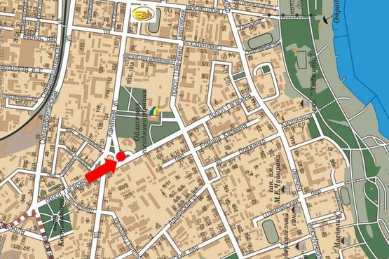 Схема рекламної площини за адресою Гагарина пр. / Канатная ул., разделитель, от Сегедской ул.