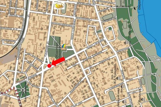 Схема рекламної площини за адресою Гагарина пр. / Канатная ул., разделитель, к Сегедской ул.