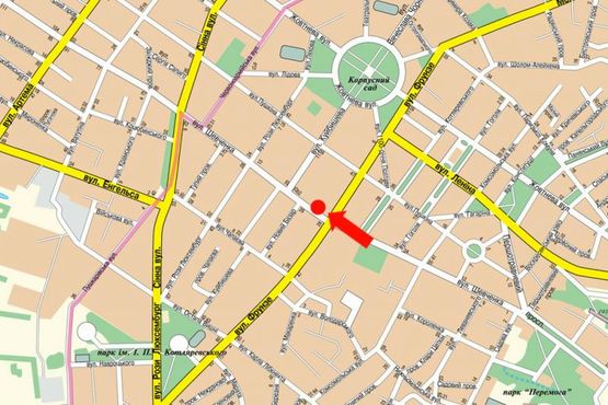 Схема рекламної площини за адресою Шевченко ул.,  42, Центральный рынок, возле магазина "ЕКО-маркет"