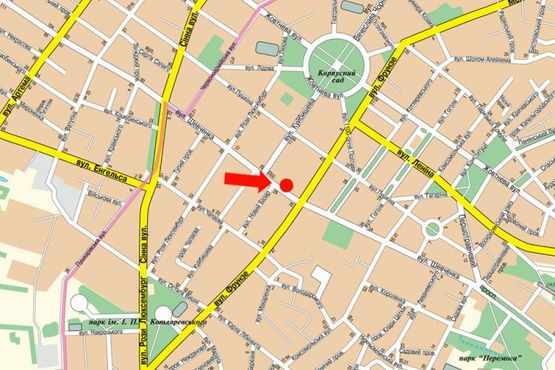 Схема рекламної площини за адресою Шевченко ул., 44, Центральный рынок, возле супермаркета "Фокстрот"