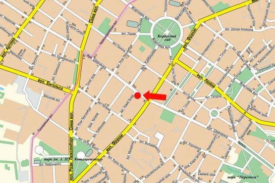 Схема рекламной плоскости по адресу Шевченко ул., 29, Центральный рынок, напротив супермаркета "Фокстрот"