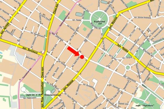 Схема рекламної площини за адресою Шевченко ул., 29, Центральный рынок, напротив супермаркета "Фокстрот"