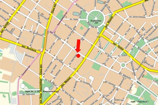 Схема рекламной плоскости по адресу Шевченко ул. / Новий Базар ул., 1, Центральный рынок, возле магазина "Обувной Бум"