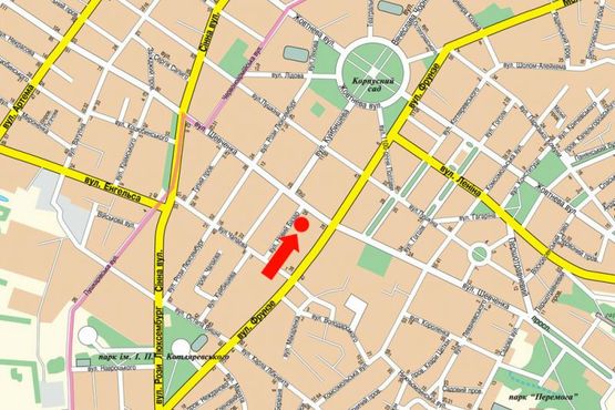 Схема рекламної площини за адресою Шевченко ул. / Новий Базар ул., 1, Центральный рынок, возле магазина "Обувной Бум"