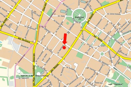 Схема рекламной плоскости по адресу Шевченко ул. / Новий Базар ул., 1, Центральный рынок, возле магазина "Обувной Бум"