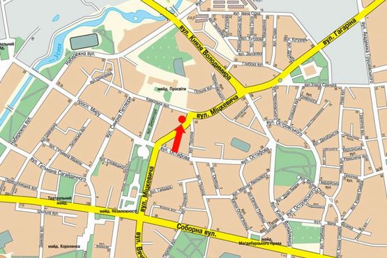 Схема рекламной плоскости по адресу Мицкевича ул., 3, в сторону Кавказской ул.