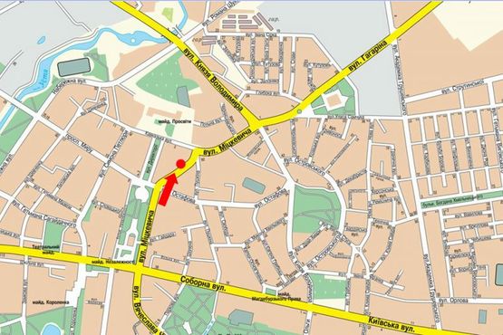 Схема рекламной плоскости по адресу Мицкевича ул., 3, в сторону Кавказской ул.